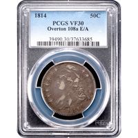 1814 Capped Bust Half Dollar (50c) E/A Obverse Slab Image