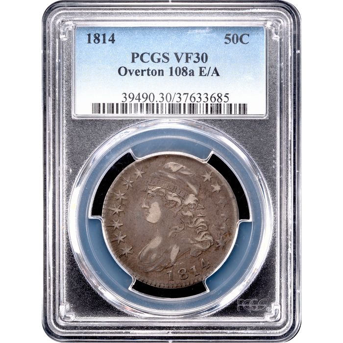 1814 Capped Bust Half Dollar (50c) E/A Obverse Slab Image