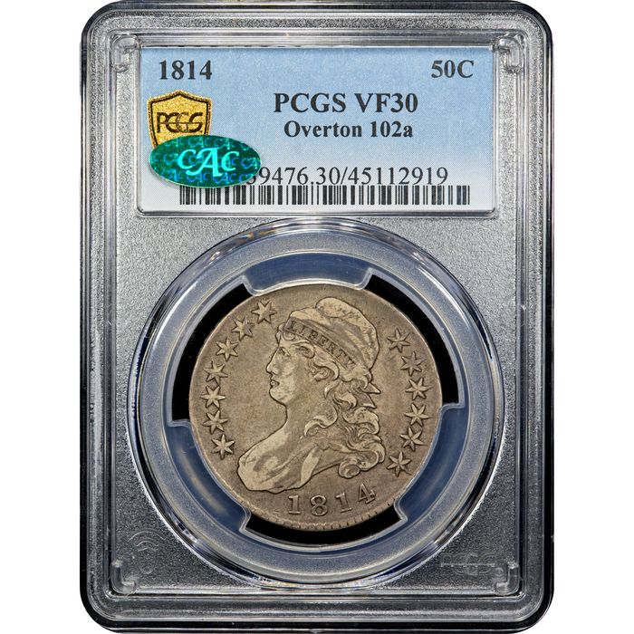 1814 Capped Bust Half Dollar (50c) O-102a Obverse Slab Image