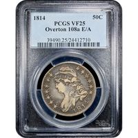 1814 Capped Bust Half Dollar (50c) O-108a E/A Obverse Slab Image