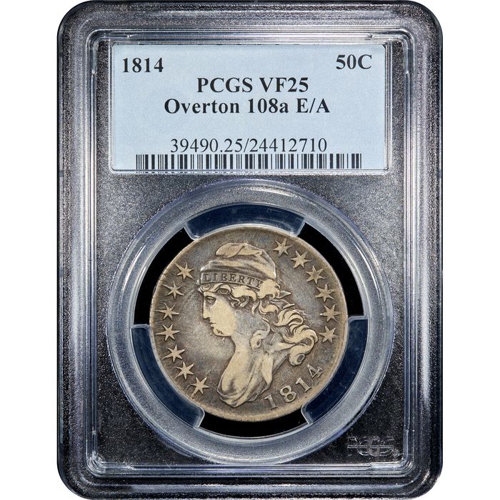 1814 Capped Bust Half Dollar (50c) O-108a E/A Obverse Slab Image