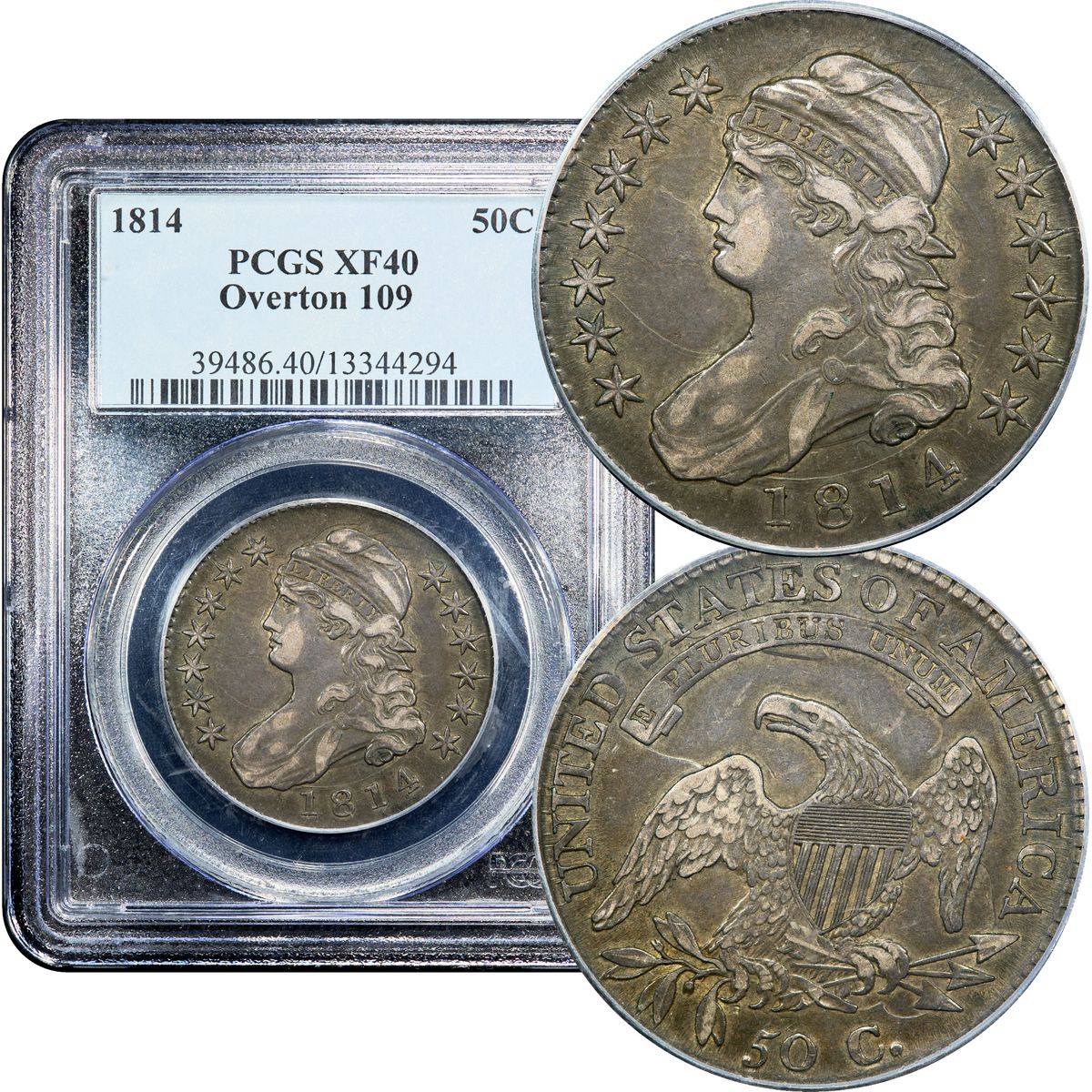 1814 Capped Bust Half Dollar 50c O-109 PCGS XF40