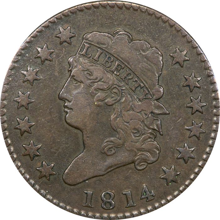 1814 Classic Head Large Cent (1c) Crosslet 4 S-294 Obverse Image