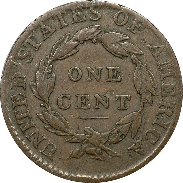 1814 Classic Head Large Cent (1c) Plain 4 Reverse Image
