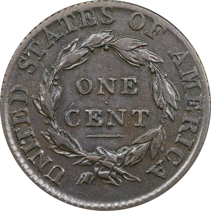 1814 Classic Head Large Cent (1c) Plain 4 S-295 Reverse Image