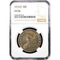1814/3 Capped Bust Half Dollar (50c) Obverse Slab Image