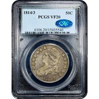 1814/3 Capped Bust Half Dollar (50c) Obverse Slab Image