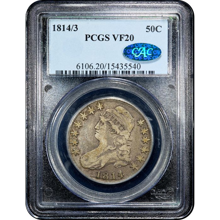 1814/3 Capped Bust Half Dollar (50c) Obverse Slab Image
