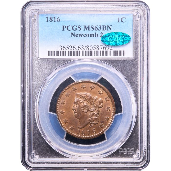 1816 Coronet Large Cent (1c) Newcomb 2 Obverse Image