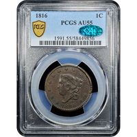 1816 Coronet Large Cent (1c) Obverse Slab Image