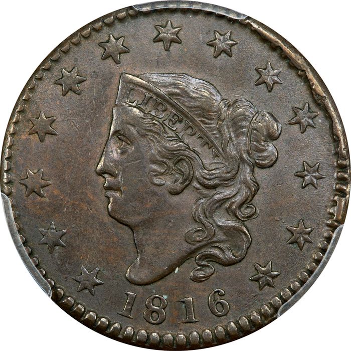 1816 Coronet Large Cent (1c) Obverse Image