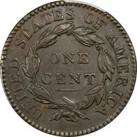 1816 Coronet Large Cent (1c) Reverse Image