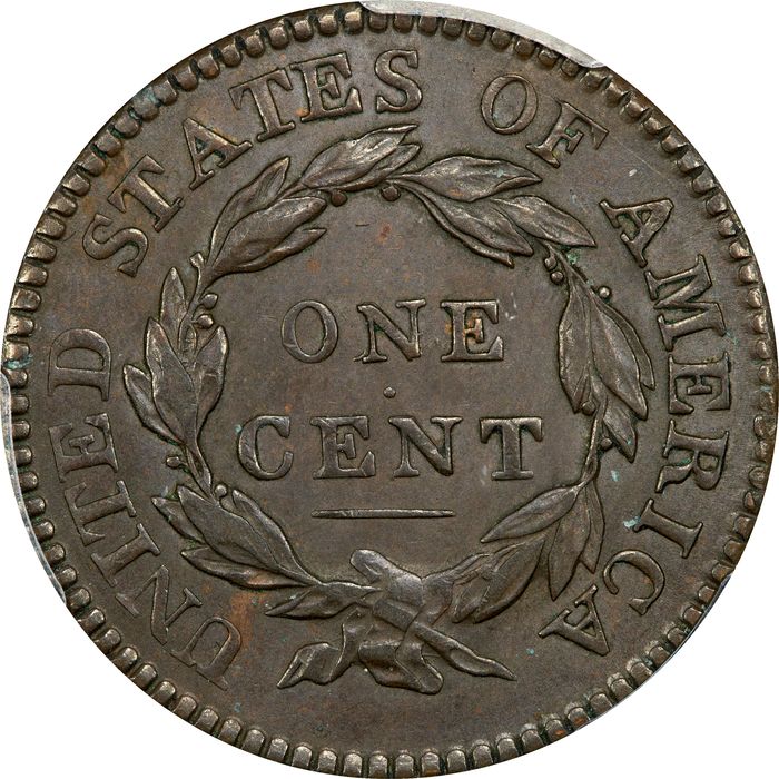 1816 Coronet Large Cent (1c) Reverse Image