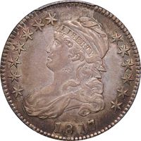 1817 Capped Bust Half Dollar (50c) 181.7 Punctuated Date Photo 3