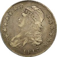 1817 Capped Bust Half Dollar (50c) O-106a Single Leaf  Obverse Image