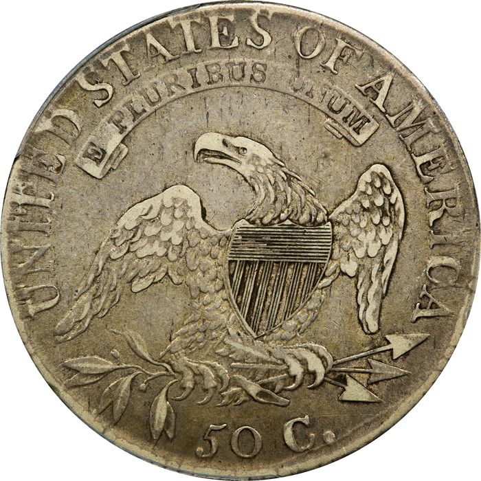 1817 Capped Bust Half Dollar (50c) O-106a Single Leaf  Reverse Image