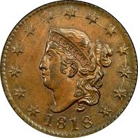 1818 Coronet Large Cent (1c) Photo 3