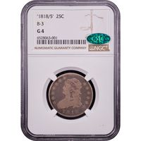 1818/5 Capped Bust Quarter (25c) Obverse Slab Image