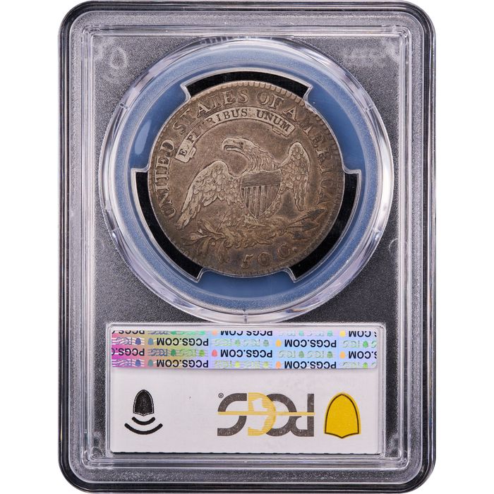1818/7 Capped Bust Half Dollar (50c) Large 8 Reverse Slab Image