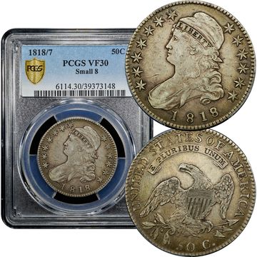 1818/7 Capped Bust Half Dollar (50c) Small 8 Composite Image