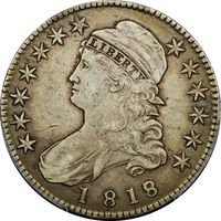 1818/7 Capped Bust Half Dollar (50c) Small 8 Photo 3