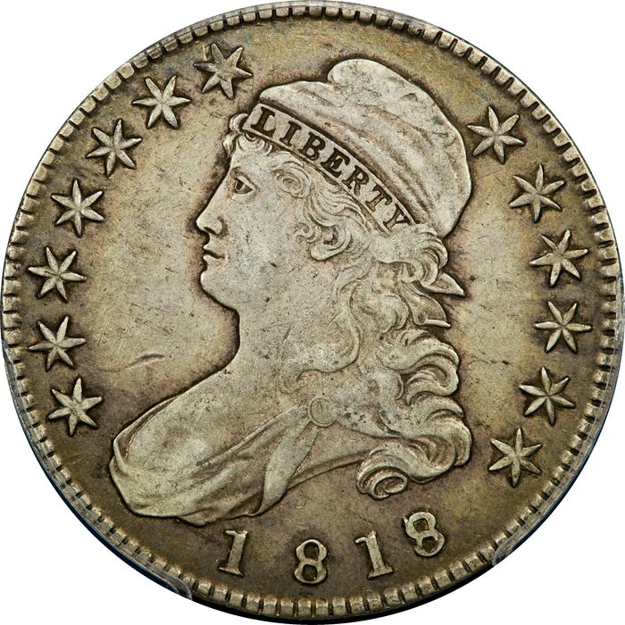 1818/7 Capped Bust Half Dollar (50c) Small 8 Photo 3