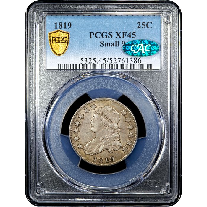 1819 Capped Bust Quarter (25c) Small 9 Obverse Image
