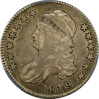 1819/8 Capped Bust Half Dollar (50c) O-102 Large 9 Obverse Image