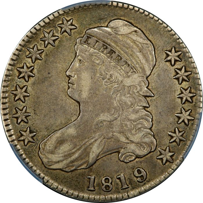 1819/8 Capped Bust Half Dollar (50c) O-102 Large 9 Obverse Image