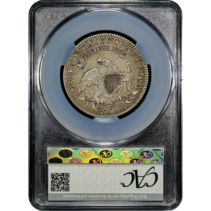 1819/8 Capped Bust Half Dollar (50c) O-102 Large 9 Reverse Slab Image