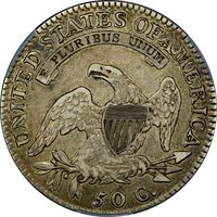 1819/8 Capped Bust Half Dollar (50c) O-102 Large 9 Reverse Image