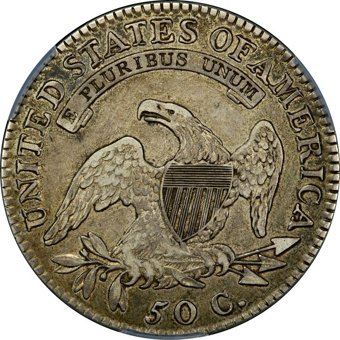 1819/8 Capped Bust Half Dollar (50c) O-102 Large 9 Reverse Image