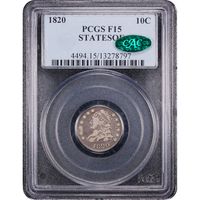 1820 Capped Bust Dime (10c) STATESOF Obverse Slab Image
