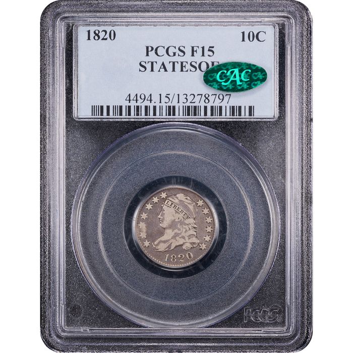 1820 Capped Bust Dime (10c) STATESOF Obverse Slab Image