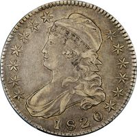 1820 Capped Bust Half Dollar (50c) Sq. 1, Lg. Date, Knob 2 Photo 3