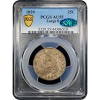 1820 Capped Bust Quarter (25c) Large 0 Obverse Image