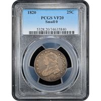 1820 Capped Bust Quarter (25c) Small 0 Obverse Slab Image