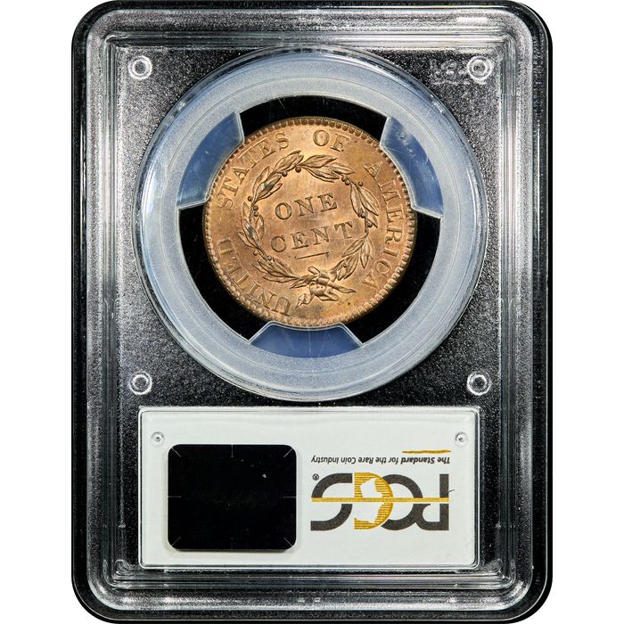 1820 Coronet Large Cent (1c) Large Date Reverse Slab Image