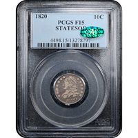 1820 STATESOF Capped Bust Dime (10c) Obverse Slab Image