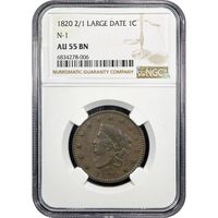 1820/19 Coronet Large Cent (1c) Obverse Image