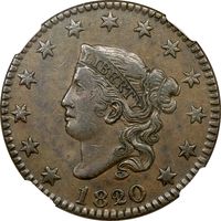 1820/19 Coronet Large Cent (1c) Photo 3
