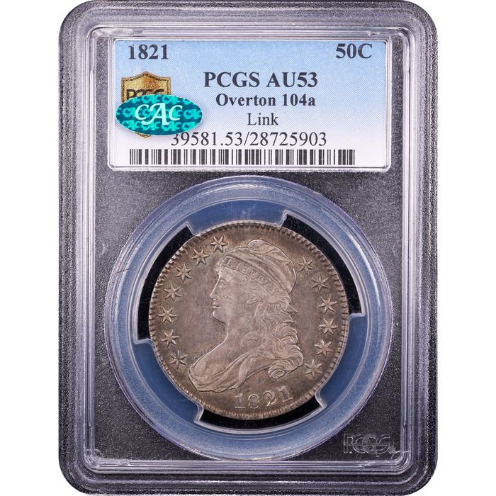 1821 Capped Bust Half Dollar (50c) O-104a (Link Pedigree) Obverse Slab Image