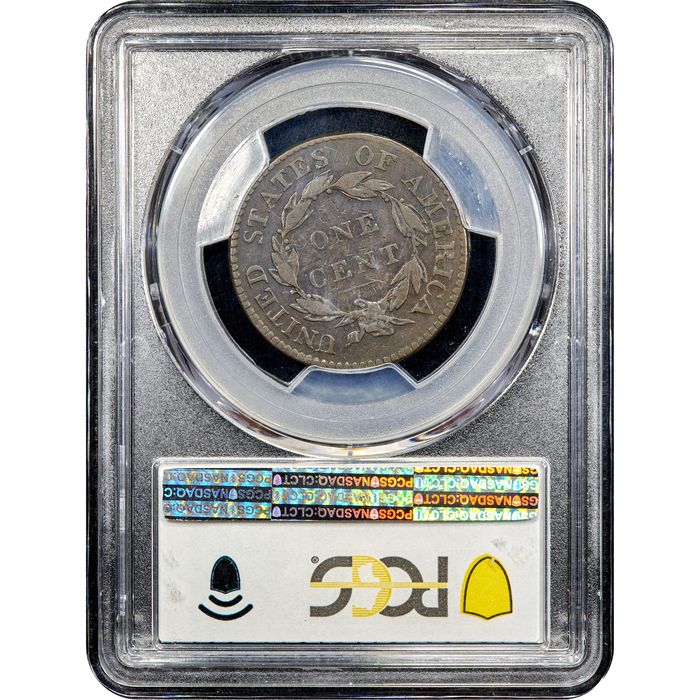 1821 Coronet Large Cent (1c) Reverse Slab Image
