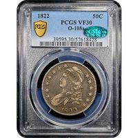 1822 Capped Bust Half Dollar (50c) Overton 108a Obverse Image