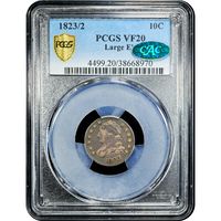 1823/2 Capped Bust Dime (10c) Large Es Obverse Slab Image