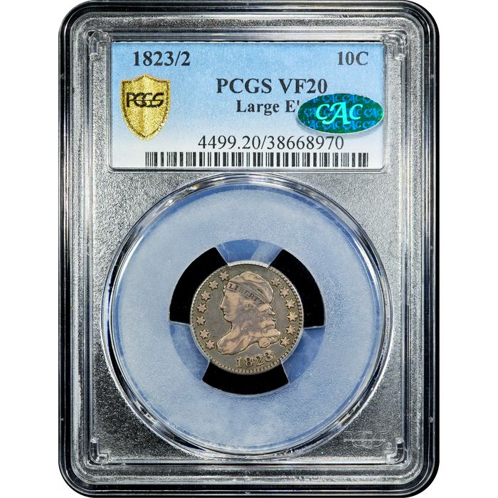 1823/2 Capped Bust Dime (10c) Large Es Obverse Slab Image