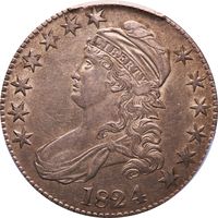 1824/4 Capped Bust Half Dollar (50c) O-109 Photo 3