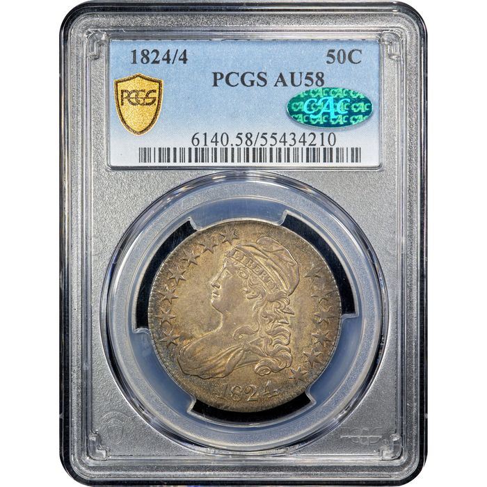 1824/4 Capped Bust Half Dollar (50c) Obverse Slab Image