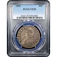 1825 Capped Bust Half Dollar (50c) Obverse Slab Image