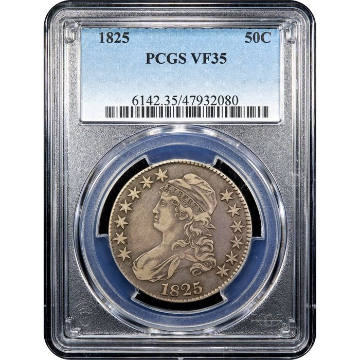 1825 Capped Bust Half Dollar (50c) Obverse Slab Image